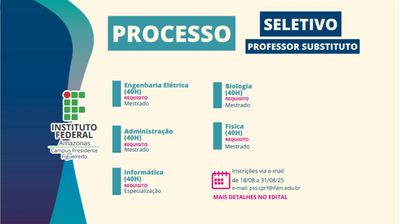 PSS PROFESSOR SUBSTITUTO EDITAL Nº 06/2025/GDG/CPRF/IFAM