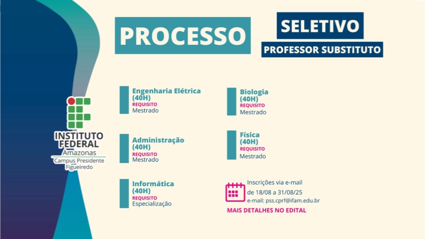 PSS PROFESSOR SUBSTITUTO EDITAL Nº 06/2025/GDG/CPRF/IFAM